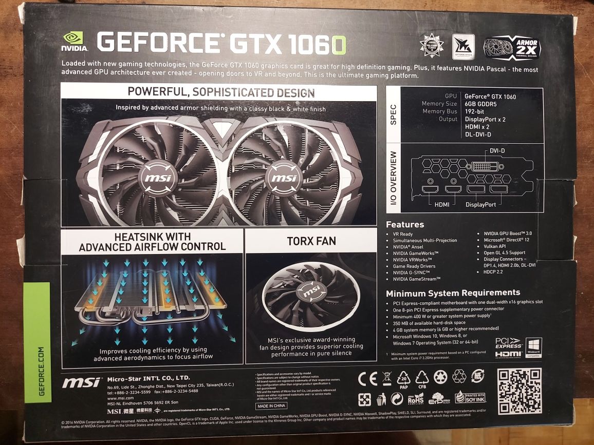 Відеокарта MSI GeFogce GTX 1060