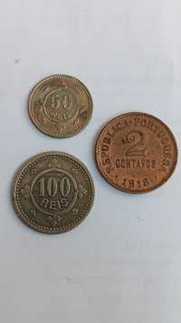 3 moedas diversas,,1900 e 1918