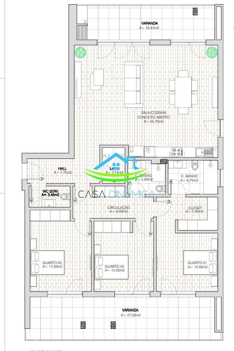 Apartamento T3 nos Condados