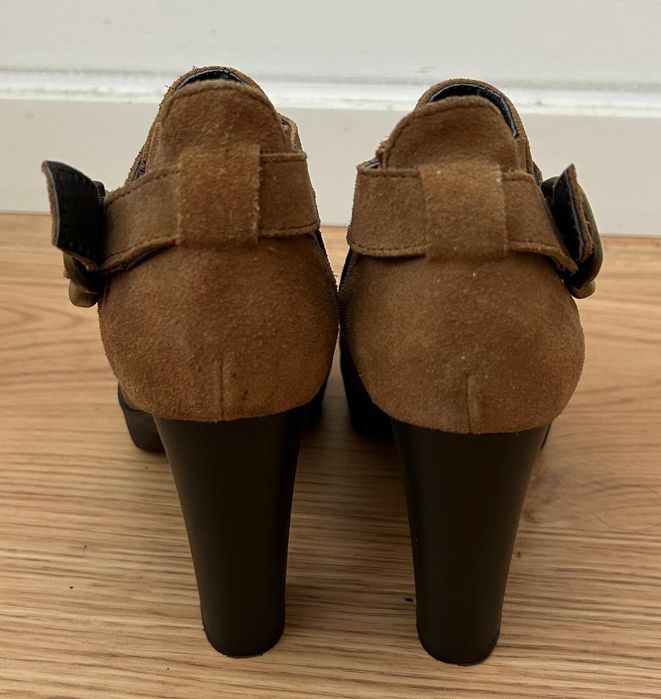 Botins camel compensados Lages Calçado