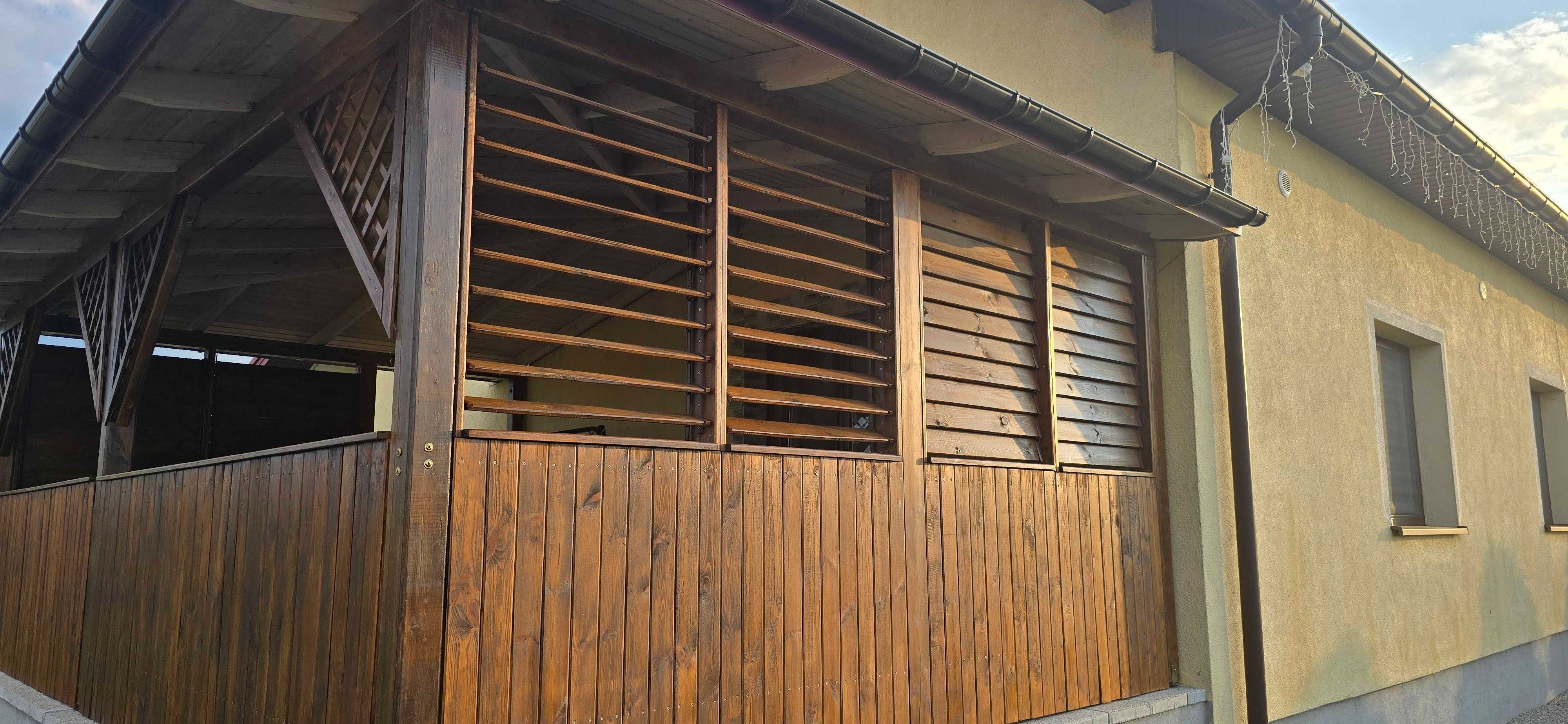 pergola z ławką i donicami, wykonam inne rzeczy z drewna