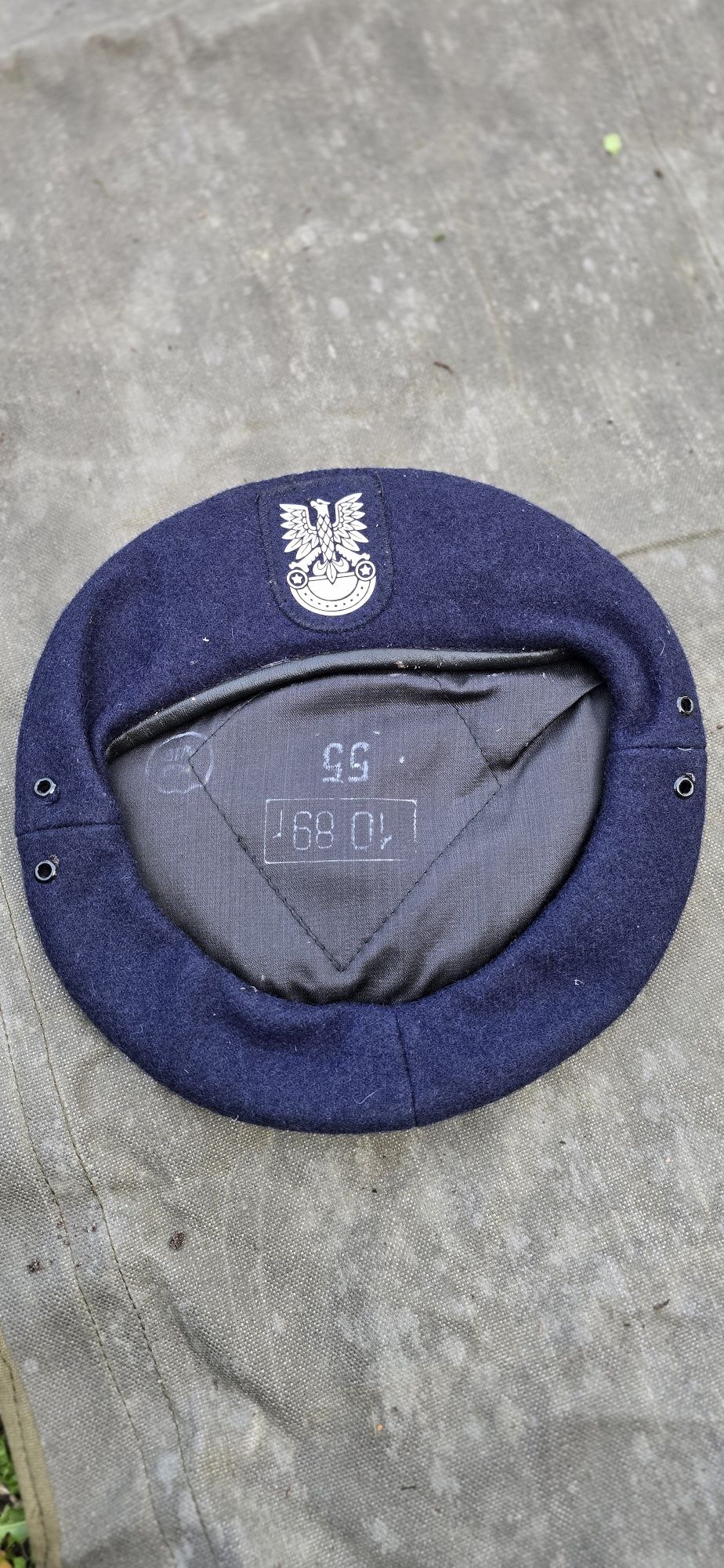 Beret granatowy orzeł bez korony prl lwp wojskowy mon