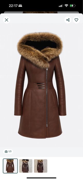 Дублянка з натуральним хутром, чорнобурка