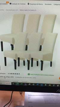 Forras de cadeiras lindas 6 em branco cremoso quase beje