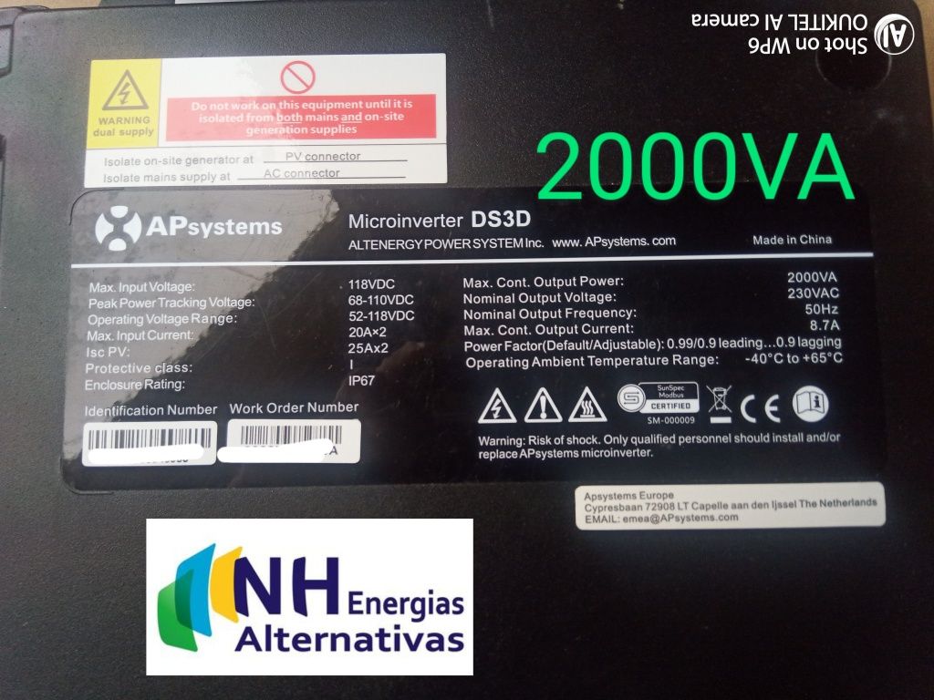 Micro Inversor APS DS3D 2000VA 1800W APSystems