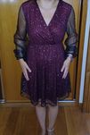 Vestido bordeaux com brilho