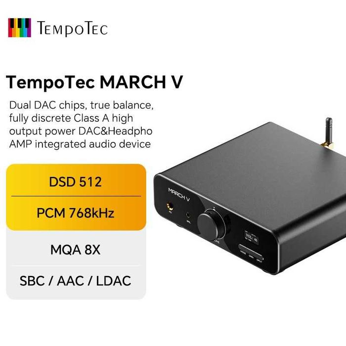 ‼️ TempoTec MARCH V M5 BT (Bluetooth/EU Plug/Black) ЦАП DAC усилитель