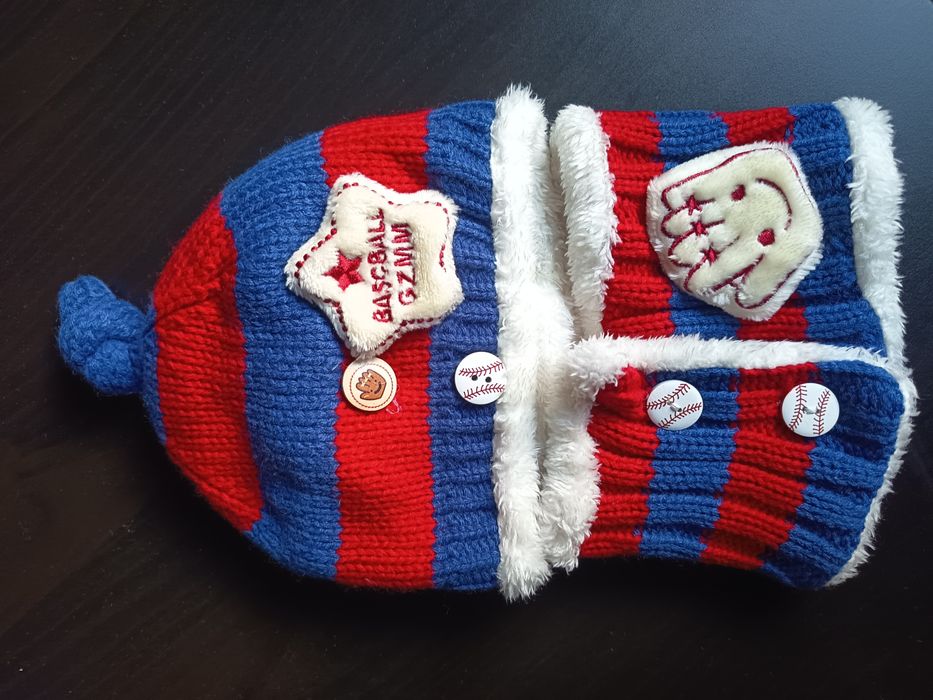 Czapka szalik chłopięcy niemowlęcy 6-12 miesięcy