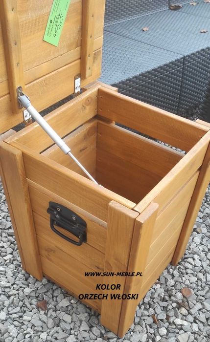 Taboret z pojemnikiem Pufa Skrzynia 40x40x50 KOLOR ORZECH WŁOSKI MAT