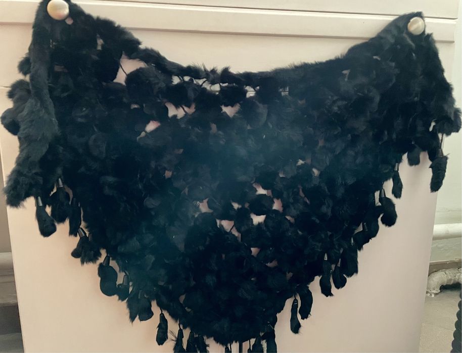 Chusta narzutka królik futro