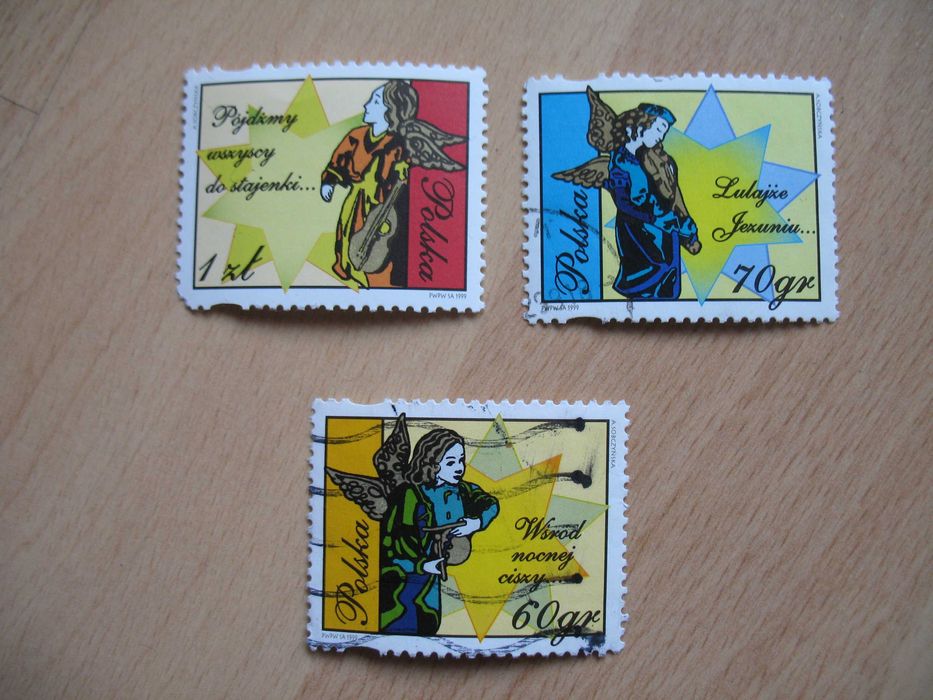 znaczki pocztowe anioł kolęda