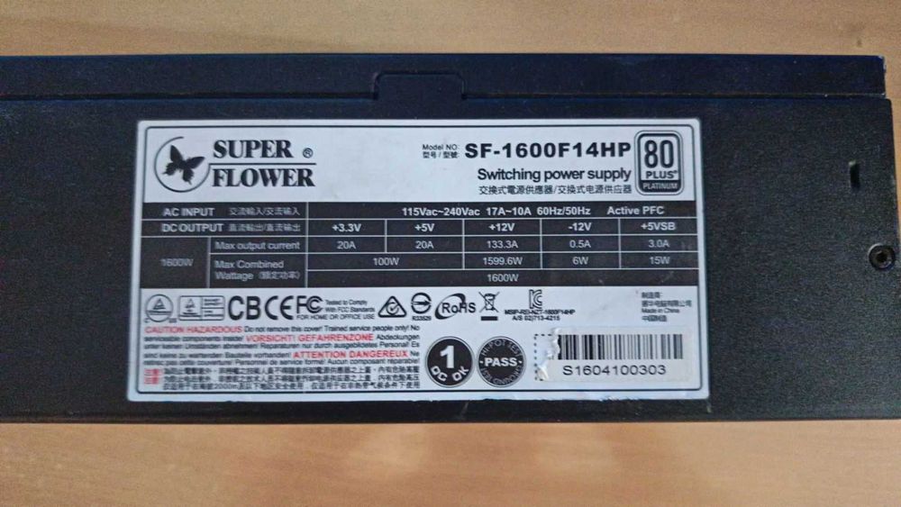 Блок живлення Super Flower 1600W SF-1600F14HP Сертифікат 80+ Platinum