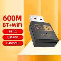 600Mbps Adapter Bluetooth USB WiFi 2 w1 2.4G 5GHz