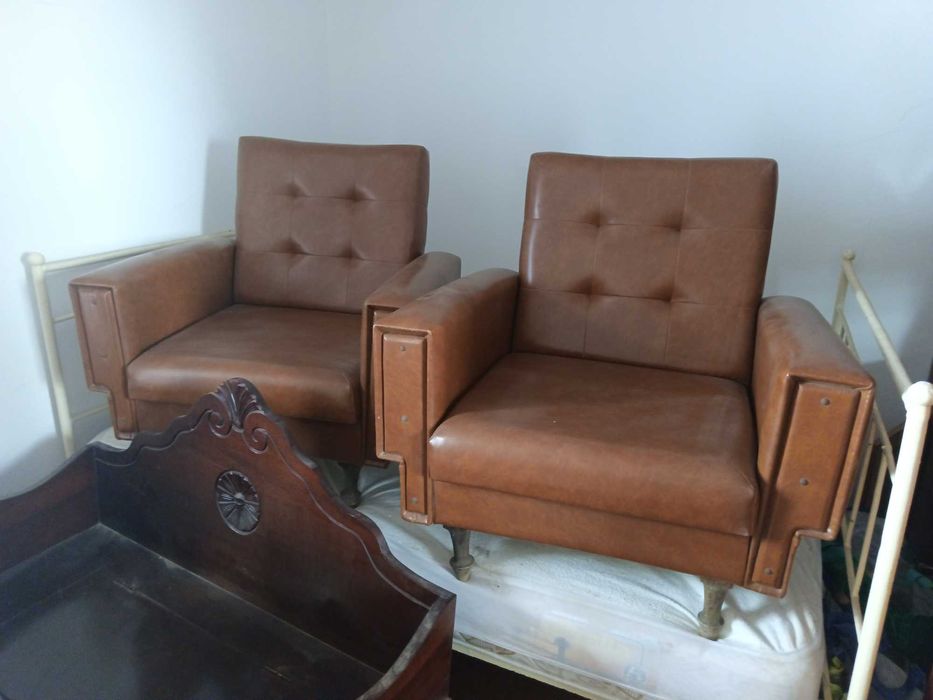2 poltronas\sofá em pele
