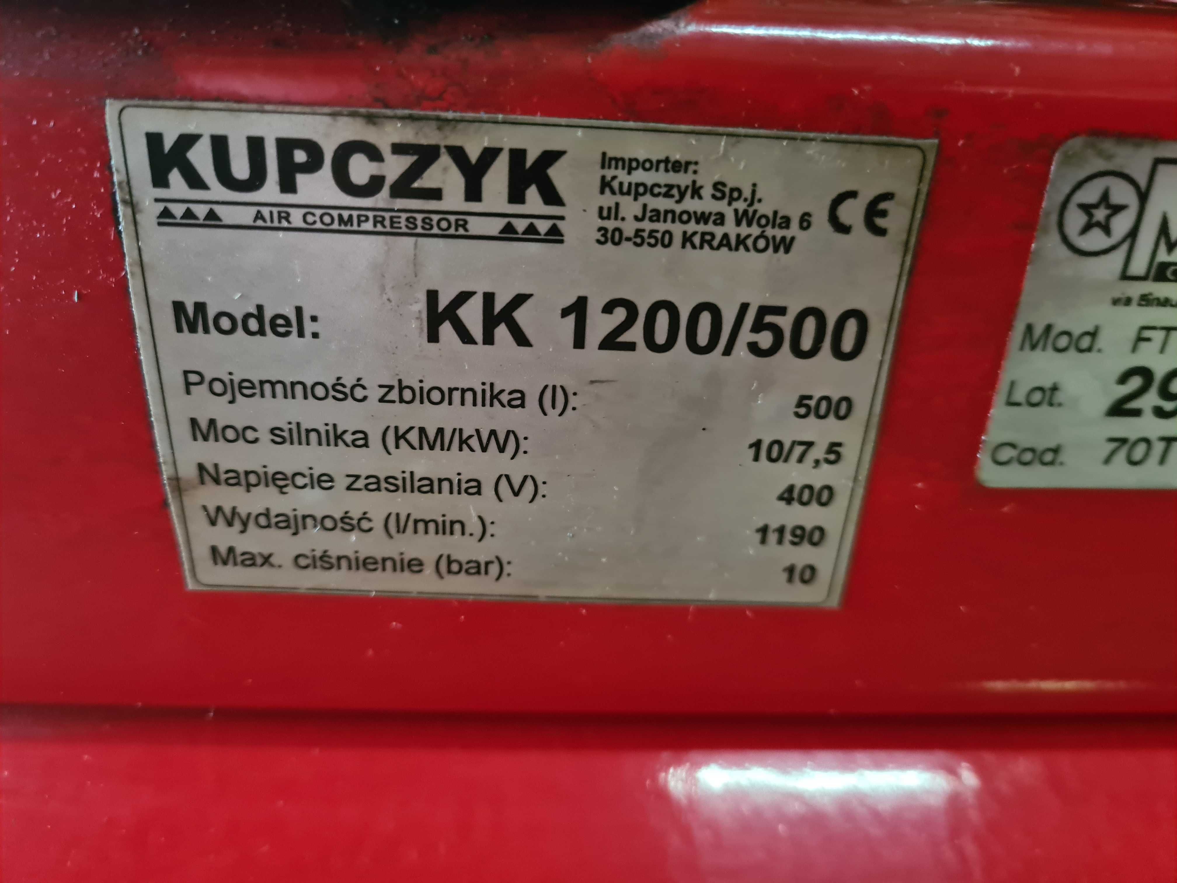 Kompresor KK 1200/500 bardzo mało używany.