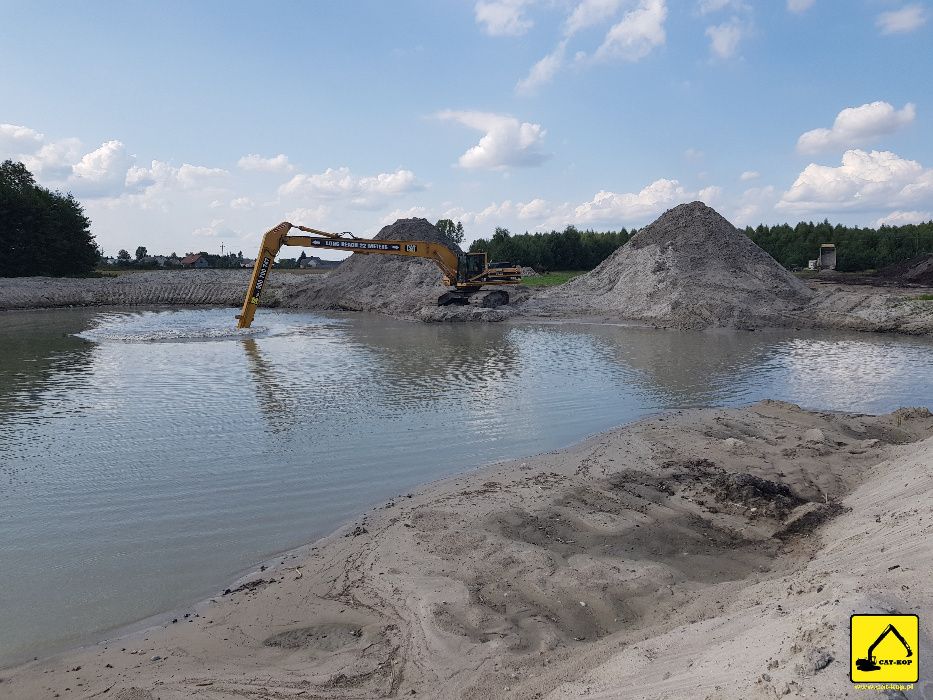 Kopanie i odmulanie stawów, wynajem koparki long reach MAZOWIECKIE