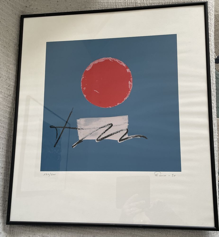 Serigrafia original e emoldurada de Eurico Gonçalves 1990