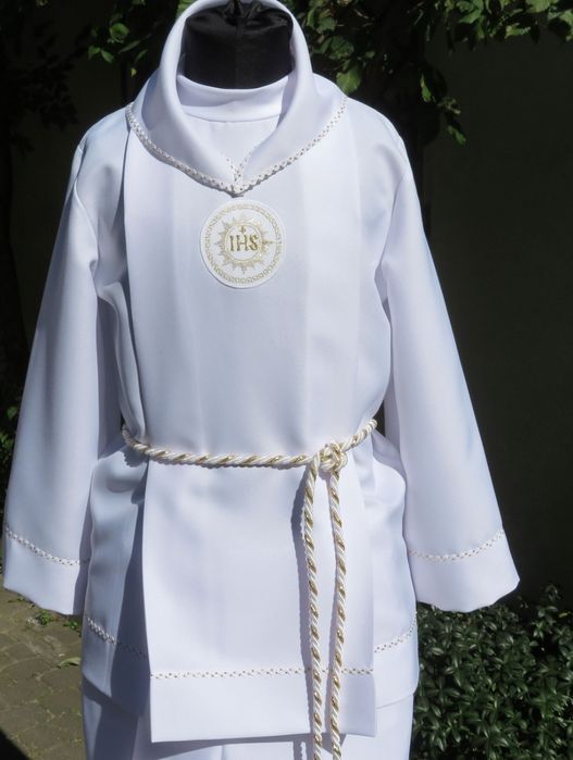 Strój komunijny 140 alba chłopięca spodnie