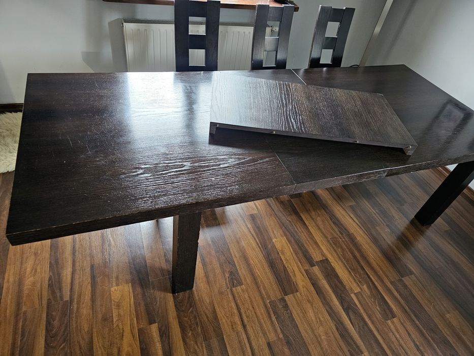 Stół rozkładany z drewna krzesła do jadalni salonu 100x200/250/300