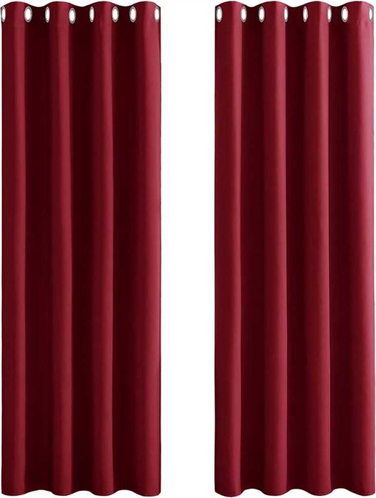 PONYDANCE zasłony zaciemniające BORDOWE  kółka 132x115 [2323]