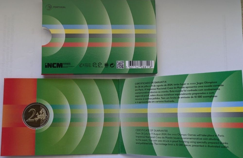 Moeda 2€ Portugal 2024 proof Equipa Olímpica