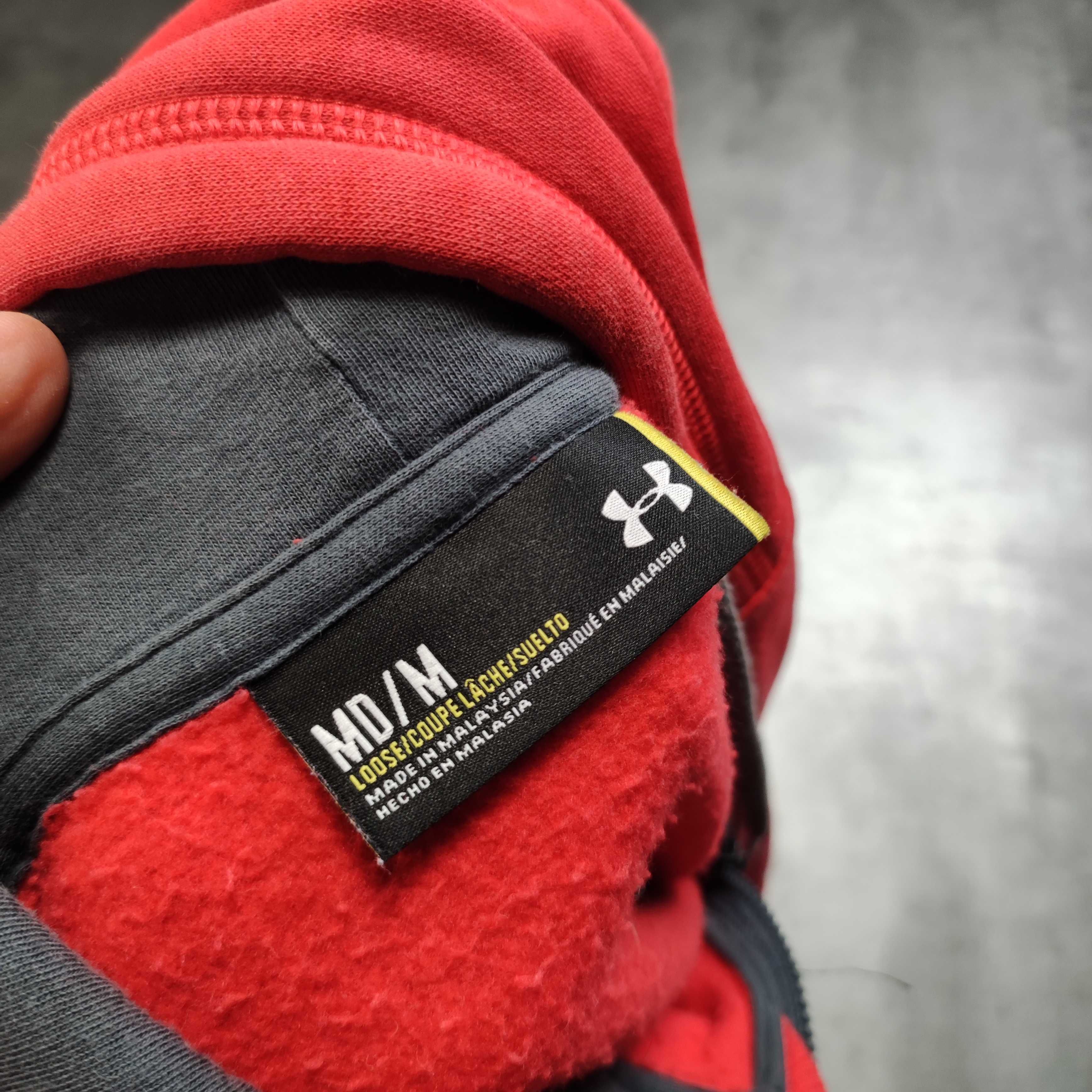 MĘSKA bluza sportowa Trening GYM Siłownia Czerwona Under Armour Suwak