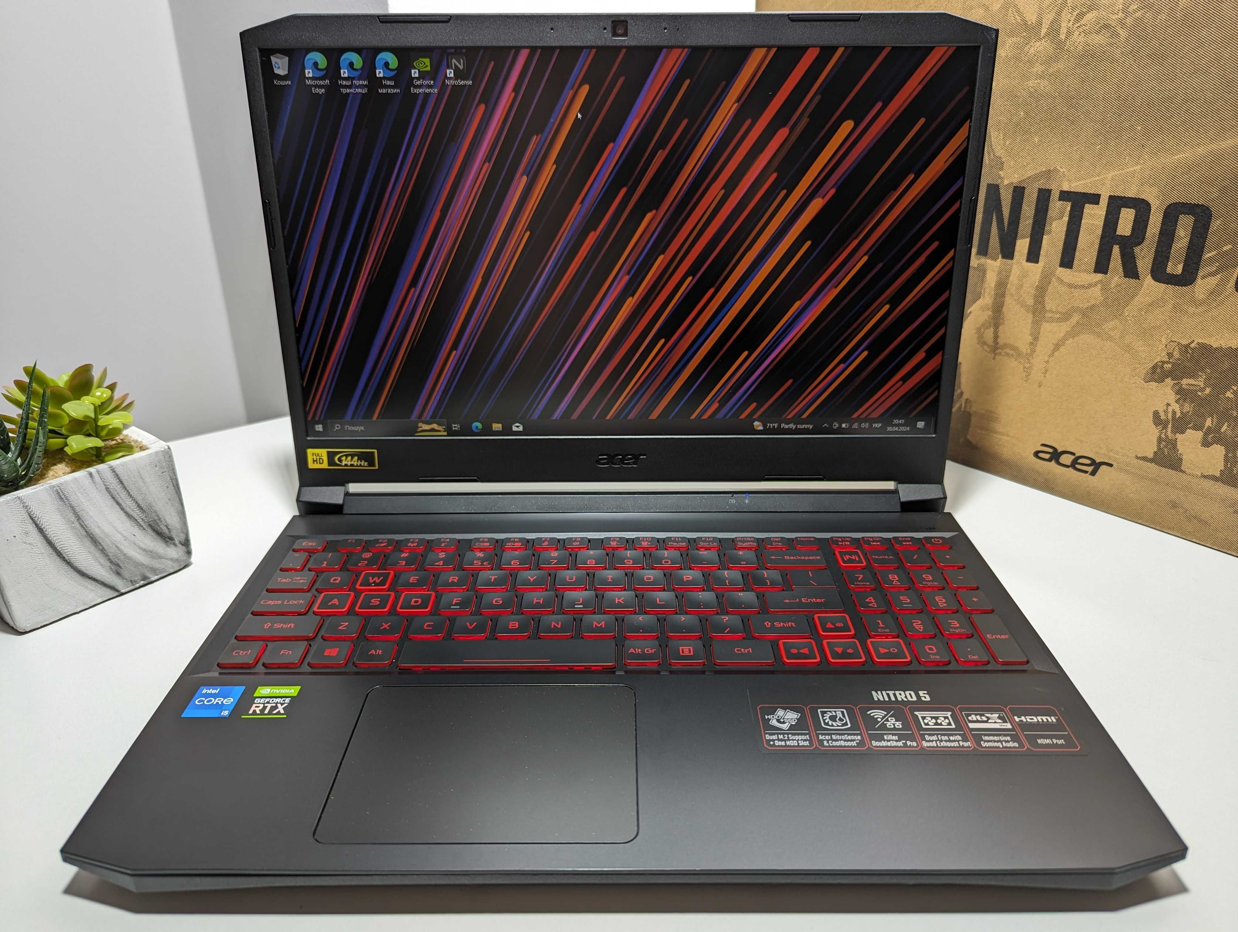 LAPTOP GAMINGOWY Acer Nitro RTX 3050 Intel i5-11400H 144 hz