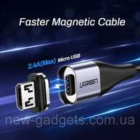 Ugreen Magnetic USB Cable кабель магнитный Micro USB Type-C Lightning