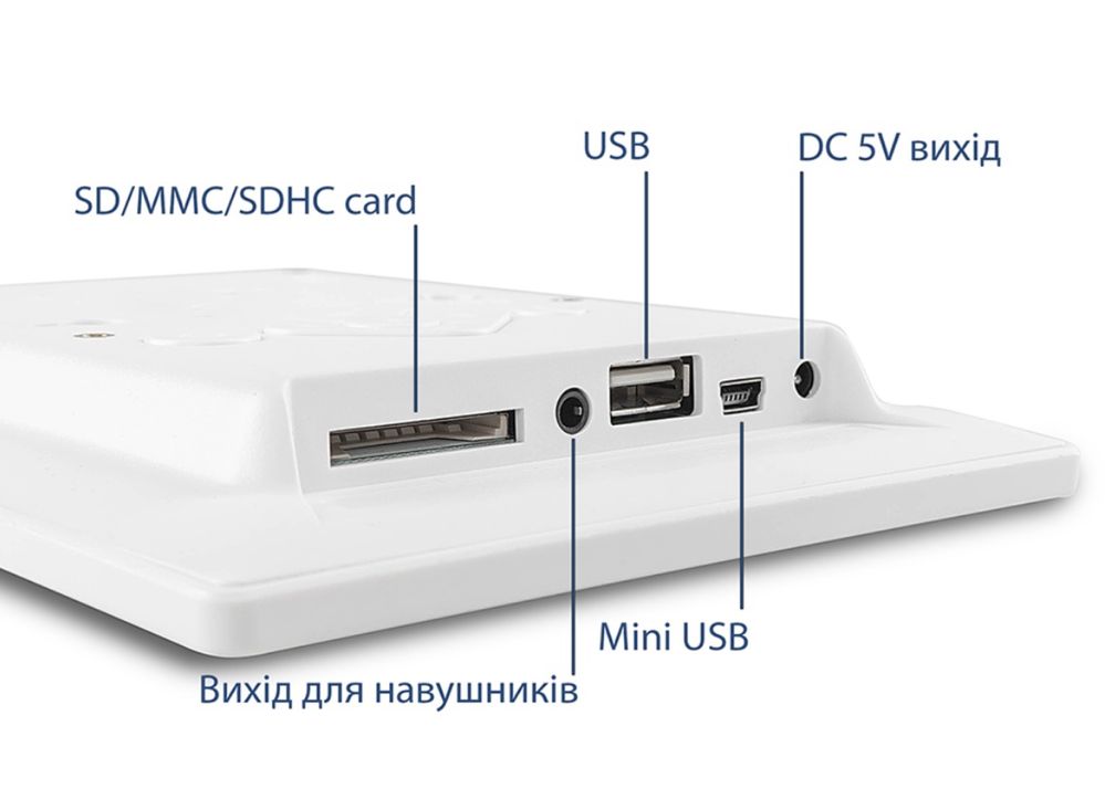 Цифрова фоторамка PROS 7 "з IPS дисплеєм, біла