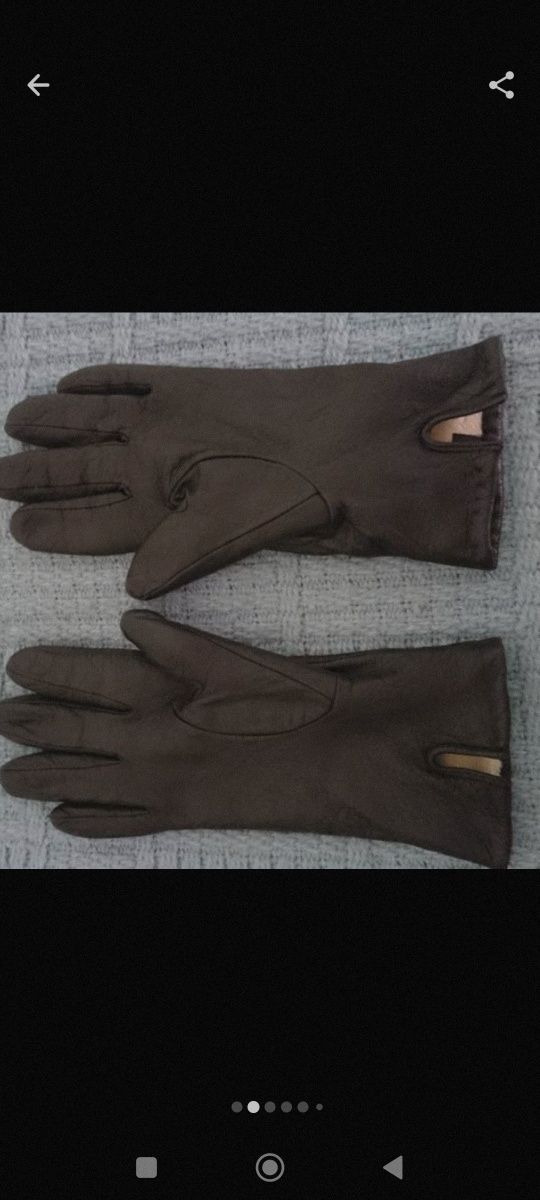 Rękawiczki skórzane damskie czarne miękkie