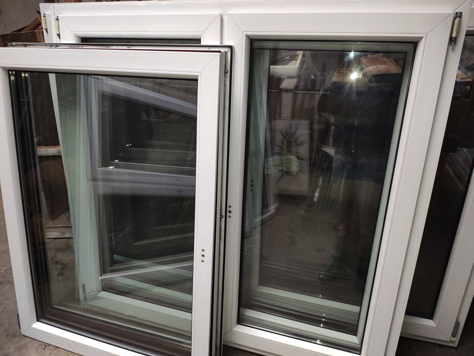 Okna pcv stan bdb mahoń