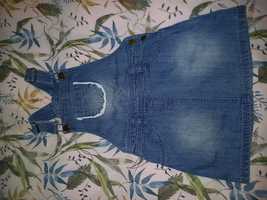 122 F&F dżinsowa sukienka ogrodniczka na szelkach jeans dżins