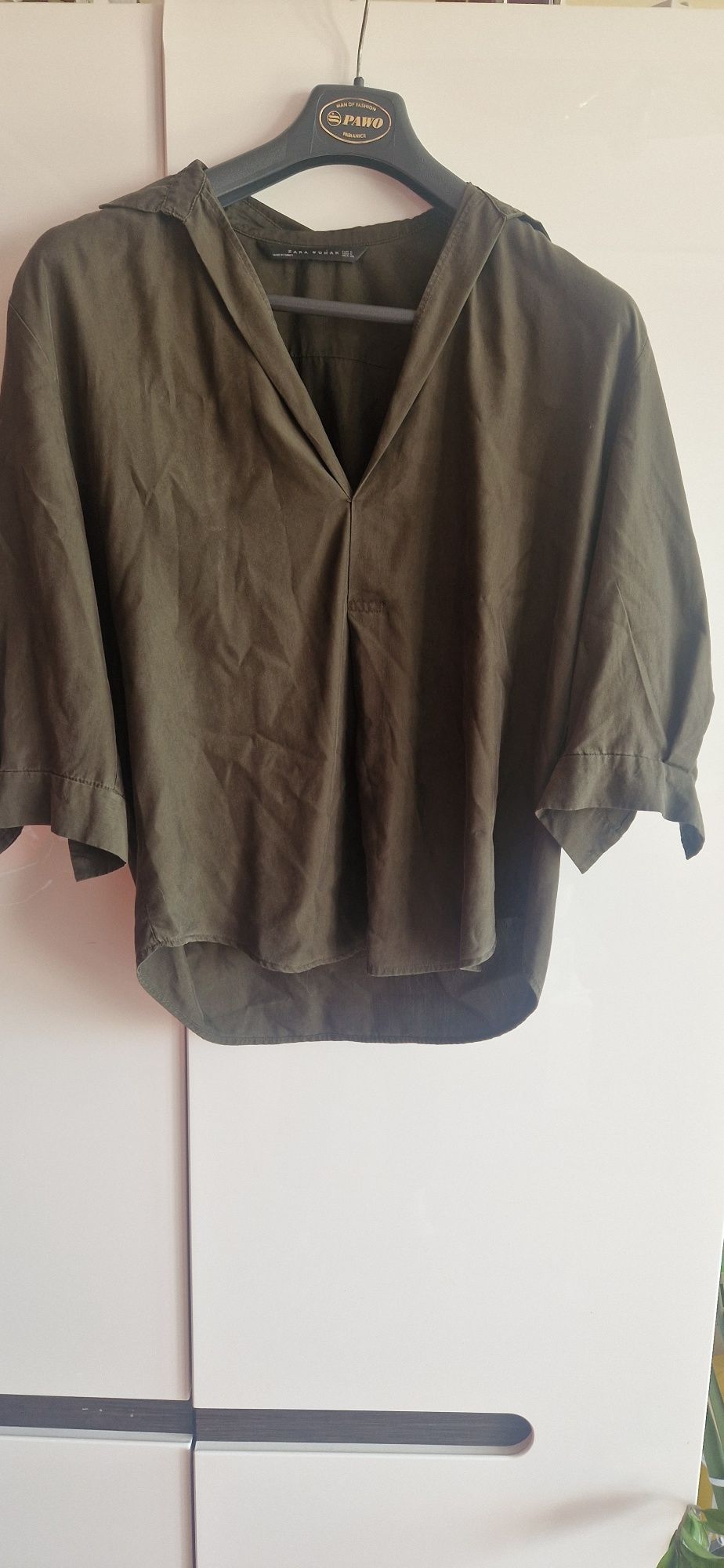 Koszula zara woman S 36 lekkie ślady użytkowania khaki