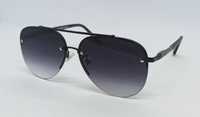 Gucci очки капли мужские серый градиент в черном металле стильные
