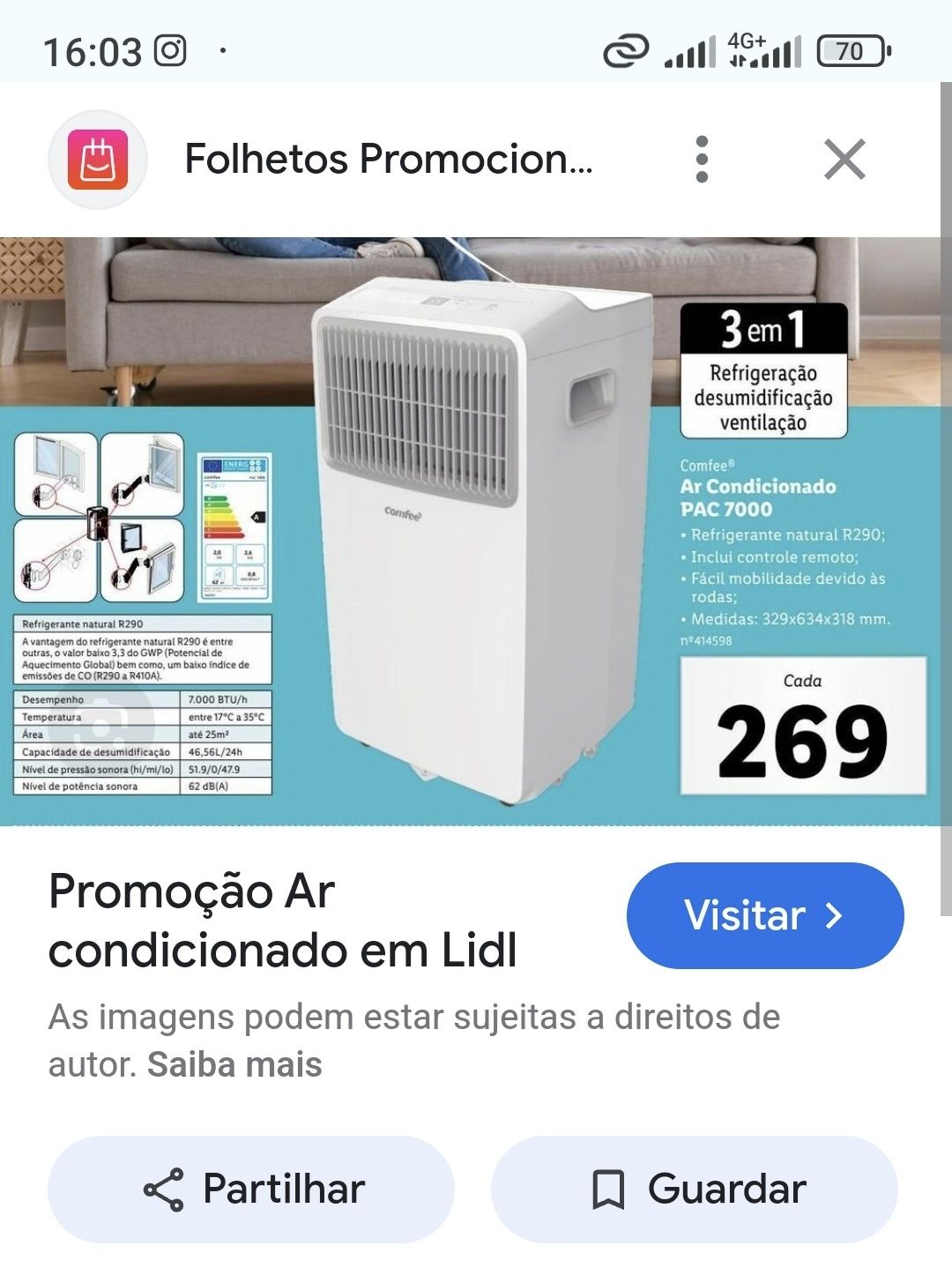 Ar condicionado portátil do lidl