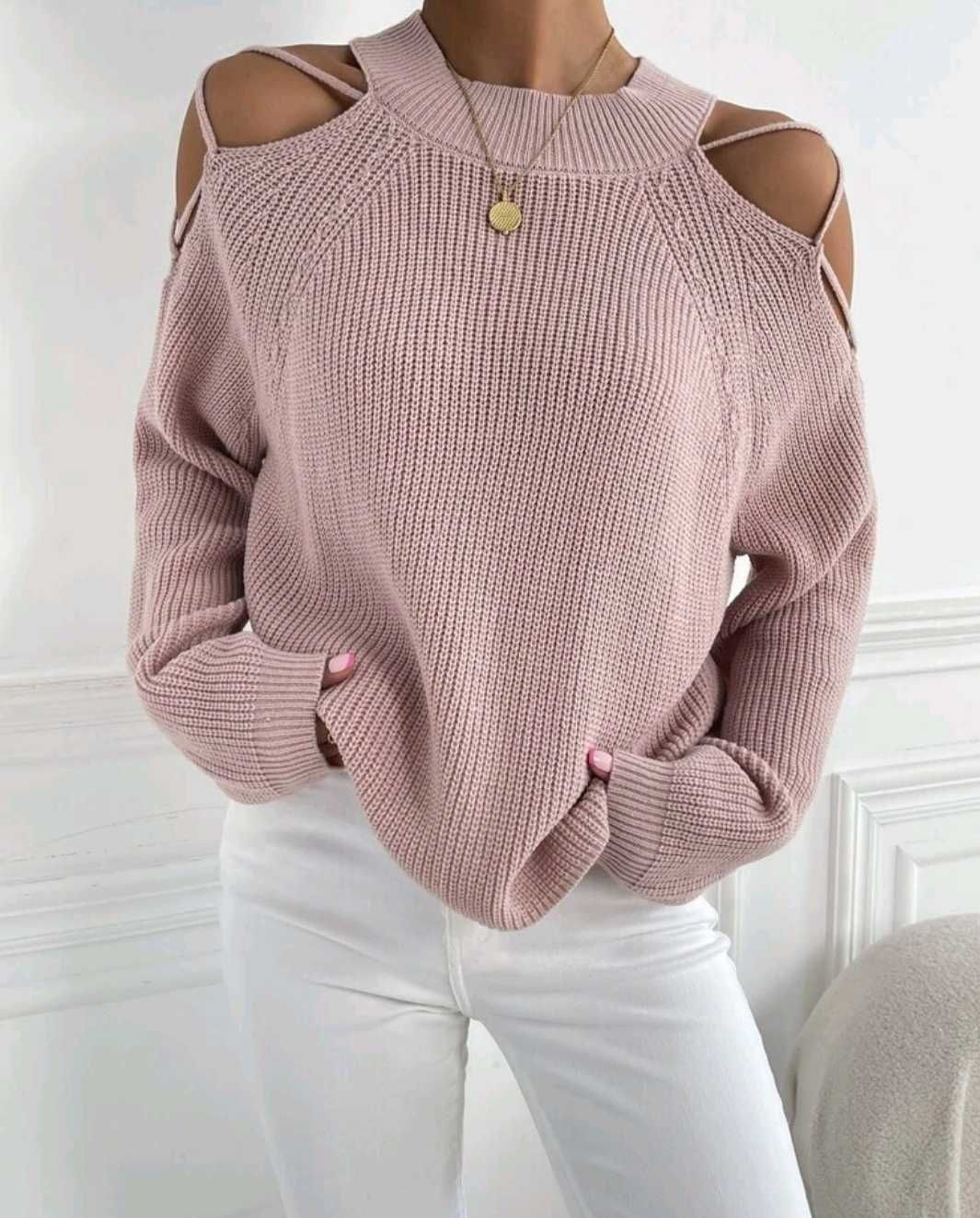 Nowy wyjątkowy sweterek z odkrytymi ramionami