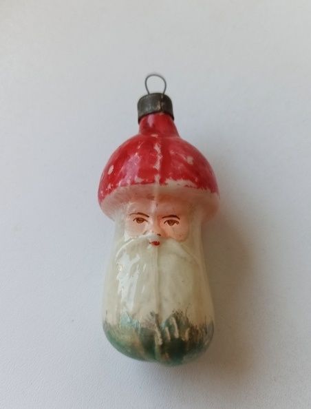 Елочная игрушка СССР, Гриб - Дед Мухомор