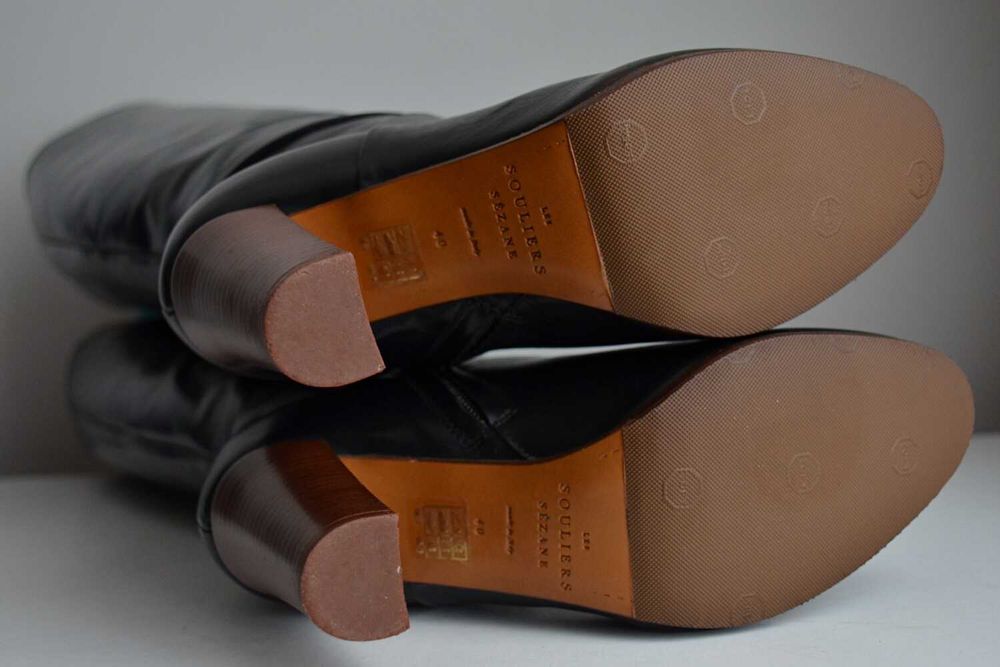 SZERSZA cholewka FANTASTYCZNA skóra wygodny obcas kozaki Sezane Amelie