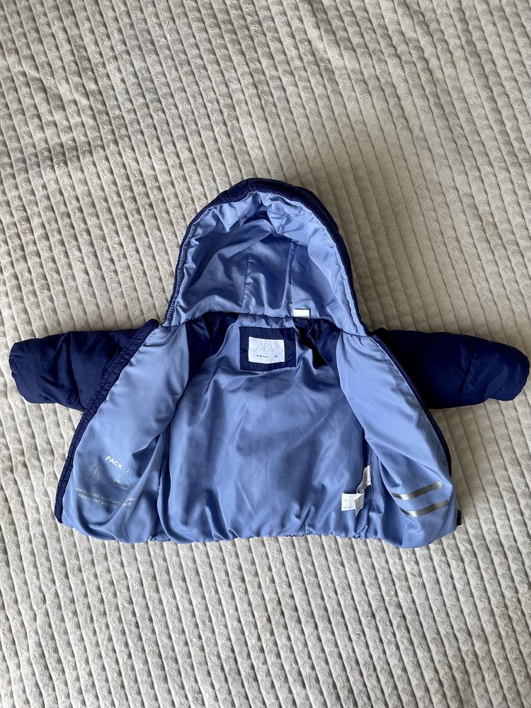 Демисезонная утепленная куртка Zara с рюкзаком, пуффер