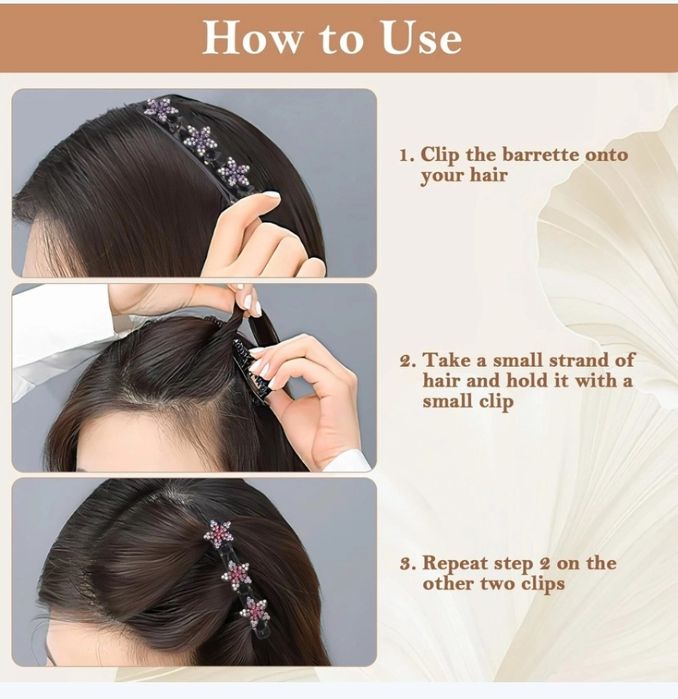 6 x Spinki do włosów z kryształkami, kolorowe spinki, spinki kwiaty