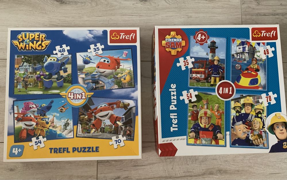 Puzzle 4w1 Strazak Sam i Super Wings