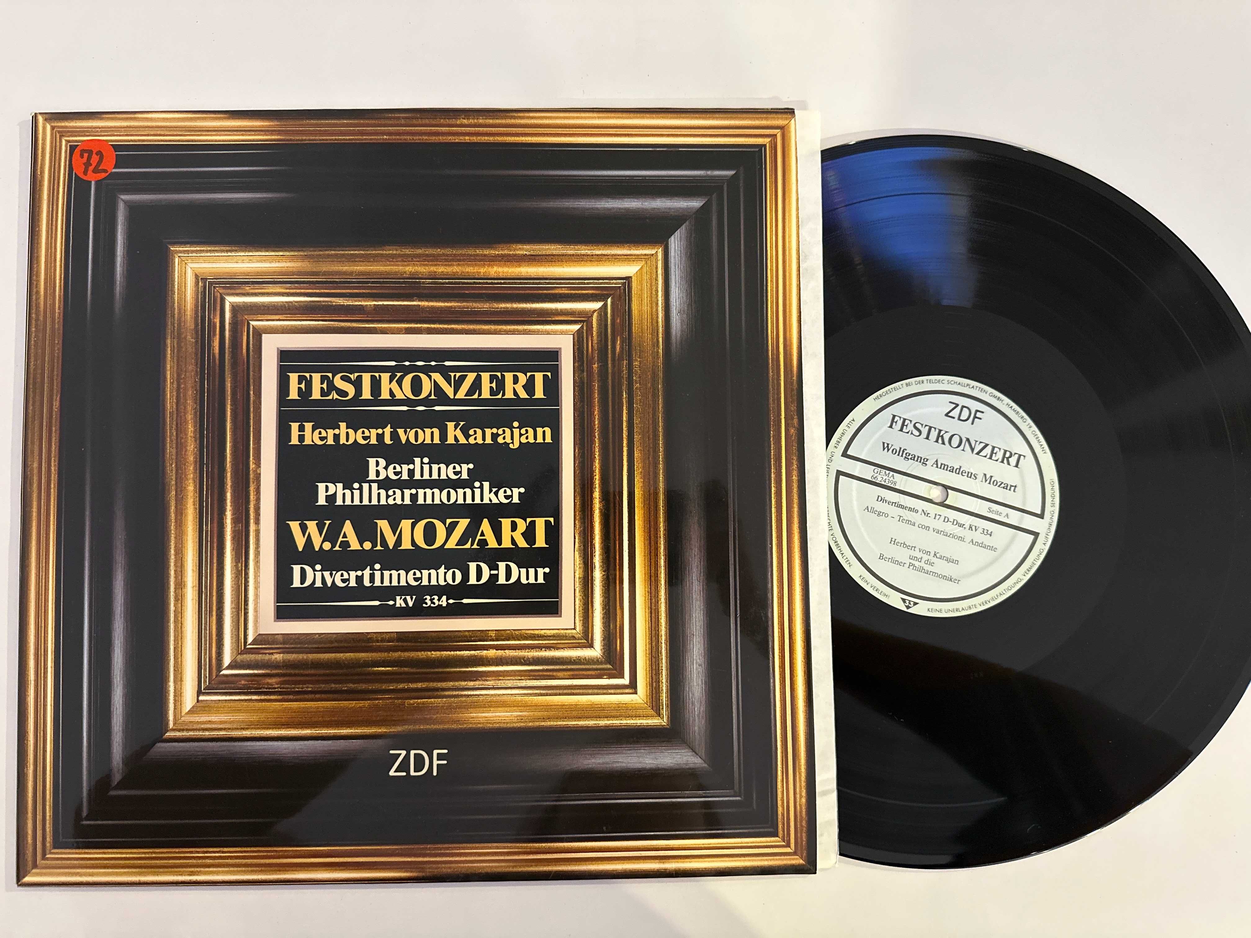 Mozart, Karajan, Berliner Philharmoniker–Festkonzert LP Winyl (A-100)