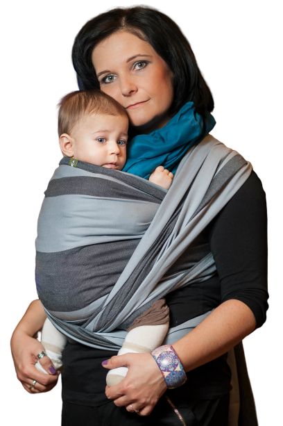 Chusta do noszenia dzieci, SZARY - Gwiezdny Pył, r. 4,6m LennyLamb