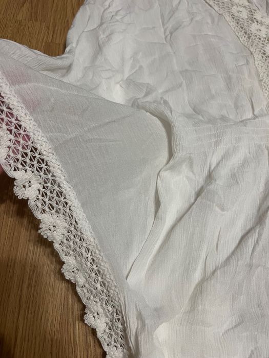 Пляжна туніка. Пляжна накидка біла з мереживом. M/XL Primark