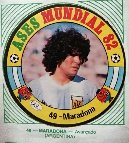 Cromo Maradona Mundial Espanha 1982-Raro