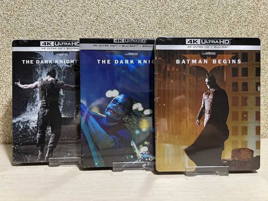 Steelbook 4K Ultra HD Blu-ray К.Нолан Темный рыцарь 1-3/Начало/Дюнкерк