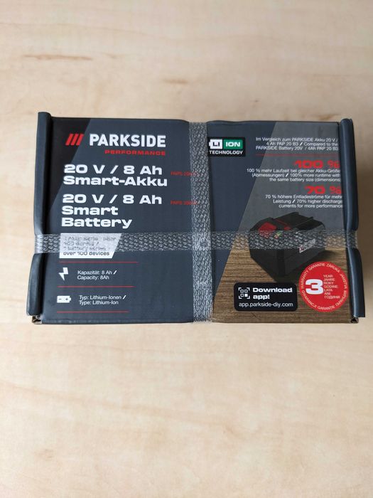 Parkside performance akumulator 8 Ah 20 V PAPS 208 A1, paragon