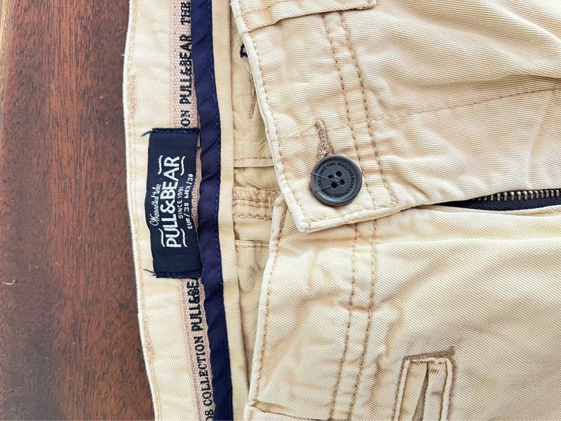 Calças Chino Pull&Bear – Tamanho 38 – Bege Claro