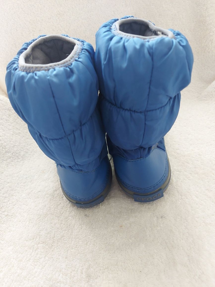 Сапоги снегоходы crocs j1 31-32р синие