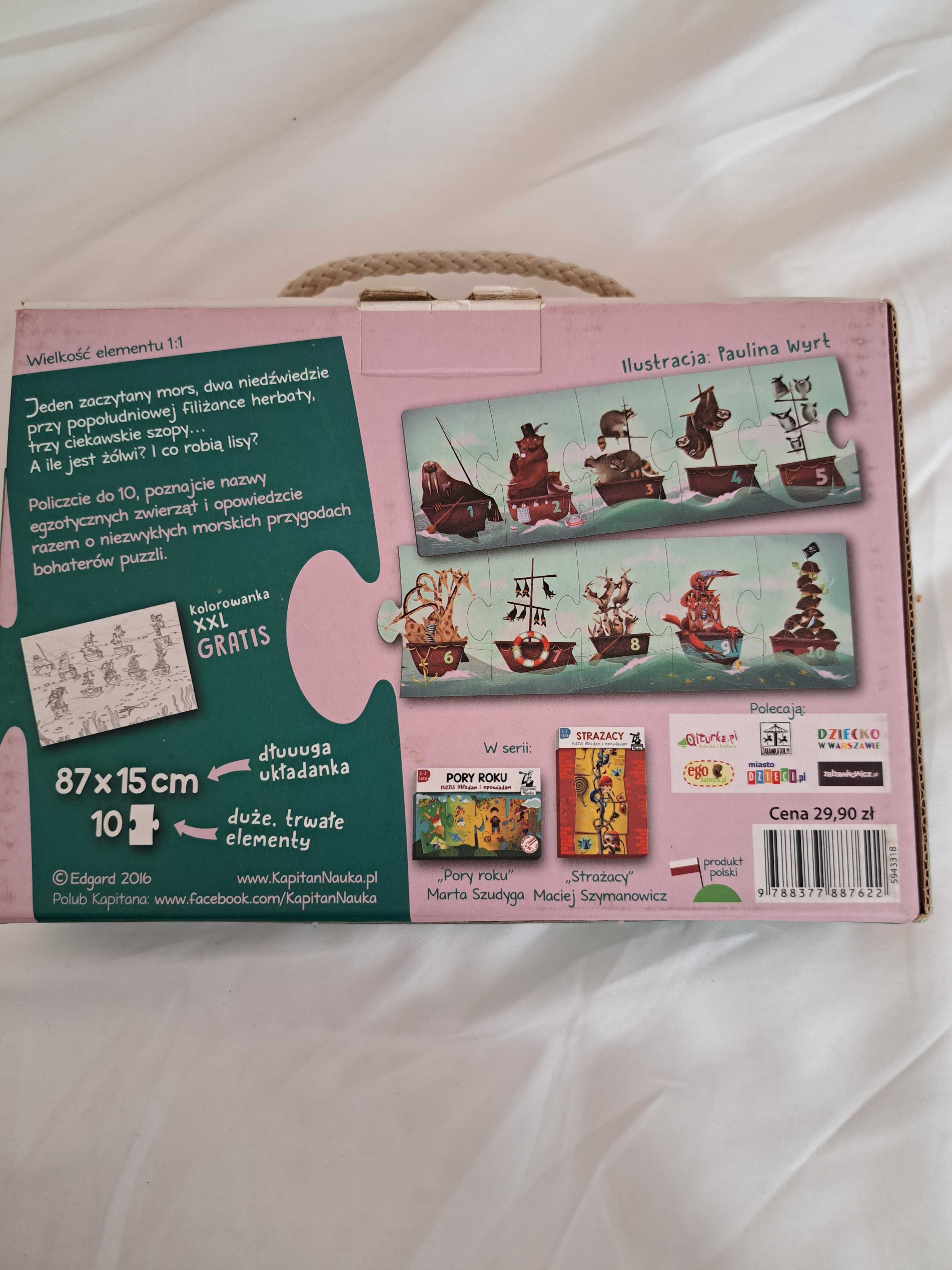 Łódeczki Kapitan Nauka liczby puzzle